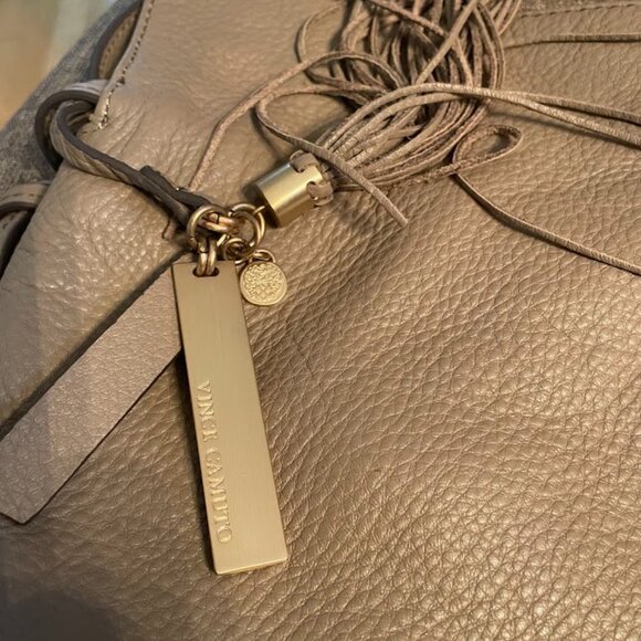 Nella Leather and Suede Hobo Bag Vince Camuto, Mink color - Picture 12 of 16